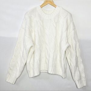 Women's AND NOW THIS Dreamy Soft Cable Knit Sweater Size Women's XL Cream